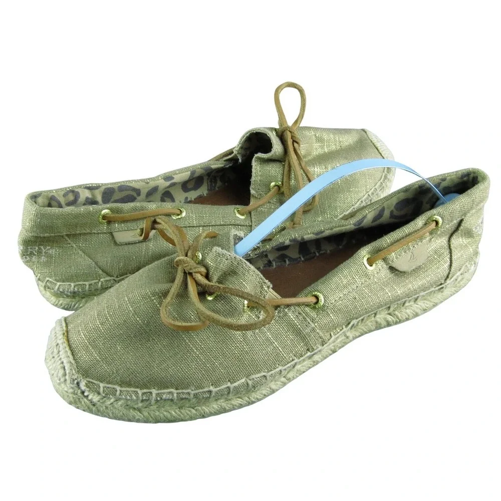 SPERRY Women's  Espadrille Brown Fabric Size‎ 8M Gently Used 2025